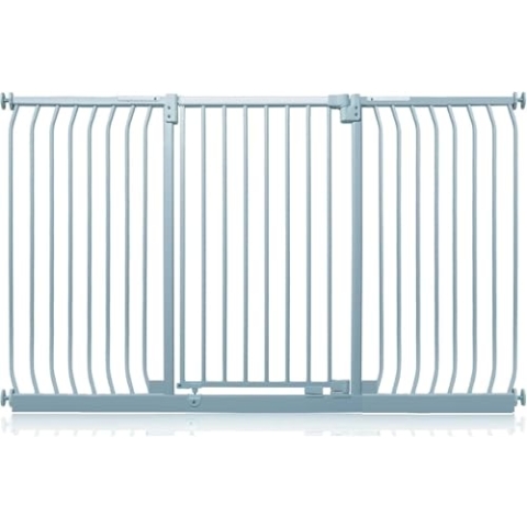 Safetots Extra Hohes Elite Sicherheitsschutzgitter, 179cm - 188cm, Matt Grau, Extra hohe 96.8cm Höhe, Treppenschutzgitter mit Druckmontage, Sicherheitsbarriere, Einfache Installation