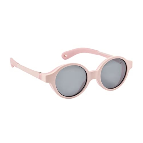 BÉABA, Sonnenbrille für Babys von 9 bis 24 Monaten, 100% UV-Schutz – KAT. 3, Seitenschutz, optimaler Komfort, um 360° verstellbare Bügel, Bonbonrosa