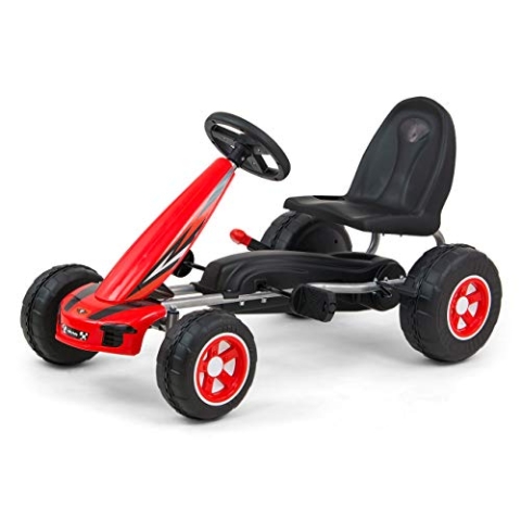 Milly Mally Viper Pedal Gokart Auto Tretauto Kinderfahrzeug mit Handbremse für Kinder ab 3 Jahren Rot