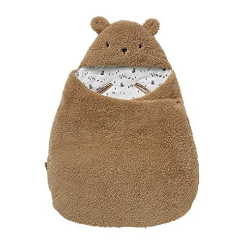 Vertbaudet Babyschlafsack, umbaubar, Plüsch, Bär, Beige