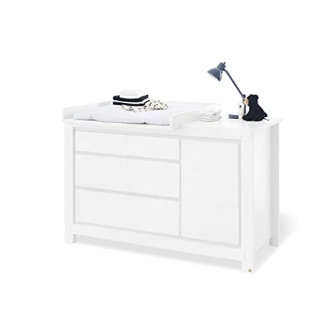 PINOLINO Wickelkommode Wickeltisch Milk extrabreit, extra Stauraum, umbaubar, weiß