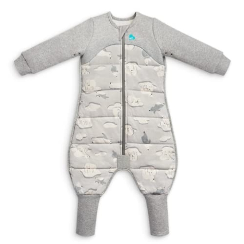 Love To Dream Schlafsack mit Füßen, 12-24 Monate, idealer Stoff für kalte Temperaturen (<16°C), statt Bettdecke, Schlafanzug Baby Winter, Babyschlafsack, Grau