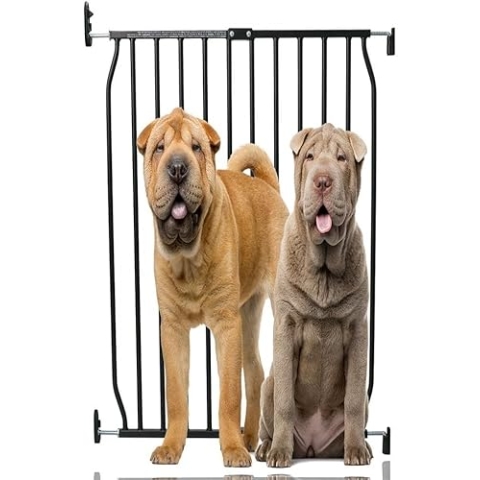 Bettacare Extra Hohes Eco Schraubbefestigung Haustiergitter, Schwarz, 70cm - 80cm, Extra hohes Gitter mit Einer Höhe von 100cm, Schraubbefestigtes Hundegitter, Sicherheitsgitter