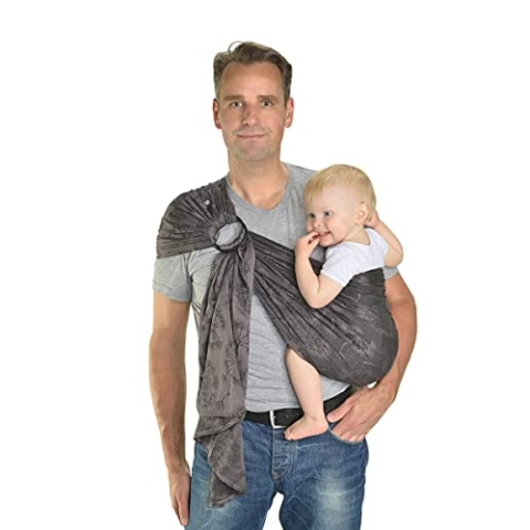 Hoppediz Ring-Sling, Baby-Tragetuch ab Geburt, 100 % schadstoffgeprüfte Baumwolle, Design Chicago