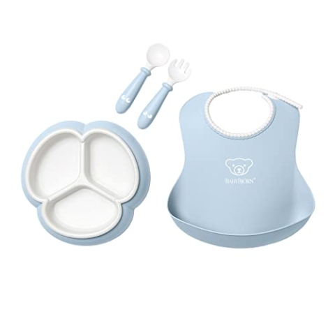 BabyBjörn Kindergeschirr-Set, 4-teilig, Blassblau