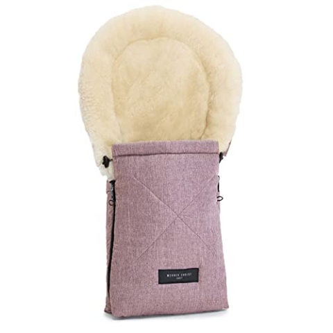 WERNER CHRIST BABY, Lammfell-Fußsack OSLO für Babywanne – Winterfußsack aus medizinischem Fell (ab 0 bis 6 Monate) für Tragetasche, Babyschale, Kinderwagen, in Rosé (rosa)