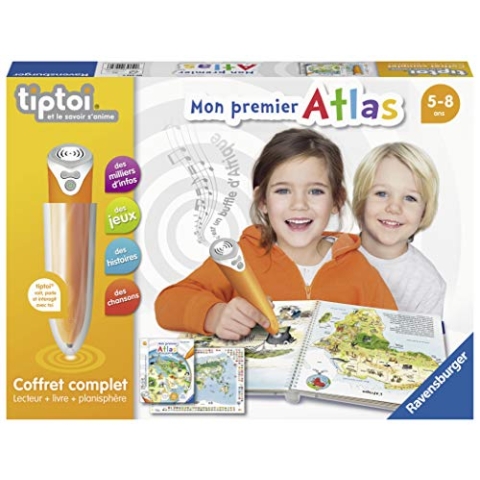 Ravensburger - Tiptoi Interactive Reader Komplettset - Mein erstes Atlas-Buch auf Französisch - Elektronische Lernspiele - Ab 5 Jahren - 00032