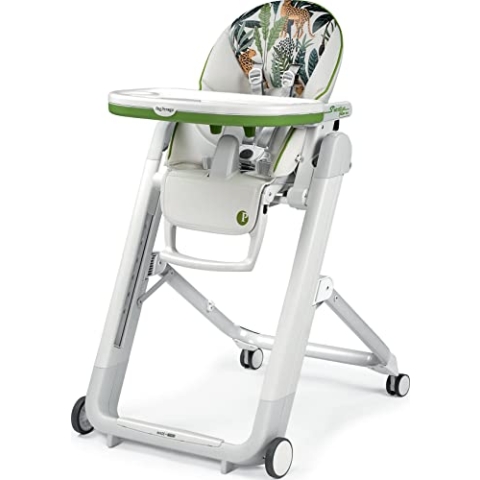 Peg Perego Siesta Follow Me Multifunktionshochstuhl - Jaguars, Baby, Toddler, 0-6 Jahre, Grün, Eco-Lederimitat, 67 x 60 cm