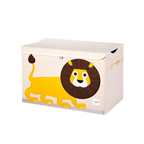 3 Sprouts Spielzeugkiste mit Deckel – Aufbewahrungsbox für Kinderzimmer, Spielzeugbox für Kinder, Spielzeug Kiste - Löwe
