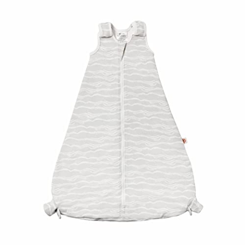 Ergobaby On The Move Ganzjahres Baby-Schlafsack mit Füßen Gurtschlitz 18-36 Monate Baumwolle TOG 1.0 Sommer Winter, Silver Waves
