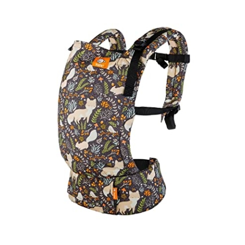 Tula Free-To-Grow Babytrage für Neugeborene ab Geburt, Ergonomisch Baby-Tragetasche Bauchtrage Rückentrage (Fox Tail)