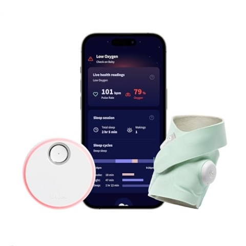 Owlet Dream Sock – Pulsoximeter, Liveübertragung von Herzfrequenz, Sauerstoffsättigung & Schlafverhalten bei Säuglingen & Babys