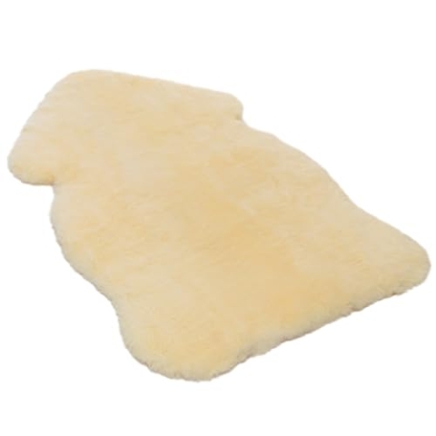 Baby-Lammfell WERNER CHRIST BABY – kuscheliges, medizinisches Baby-Fell, ideal für Kinderwagen, als Krabbelmatte oder Babyteppich. Längen +/- 95 cm, Farbe natur gold-gelb
