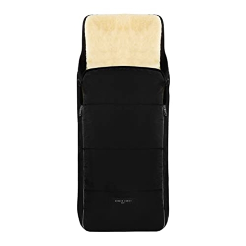 WERNER CHRIST BABY, Kinderwagen-Fußsack CORTINA – Thermo Winterfußsack (Kinder ab 6 - bis 36 Monate), mit herausnehmbarer Lammfelleinlage, medizinisches Fell, in Black (schwarz)