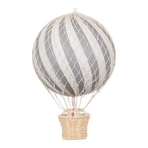 Filibabba® Heißluftballon Deko Groß | 20 cm | Dänisches Design | Babyzimmer Deko und Kinderzimmer Deko (Grau)