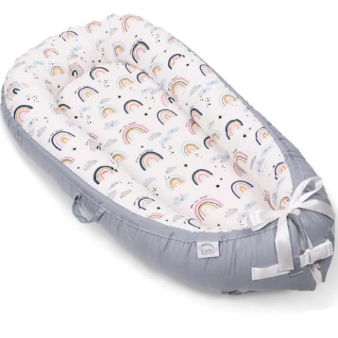 EAQ Babynest Nestchen Baby Weiches Atmungsaktives Baby Bett Perfekt für Neugeborene Geschenk 100% Baumwolle Baby Erstausstattung Neugeborene