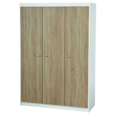 roba Kleiderschrank, Zimmerserie 'Gabriella', Schrank mit 3 Türen, Kinderkleiderschrank gefräst weiß
