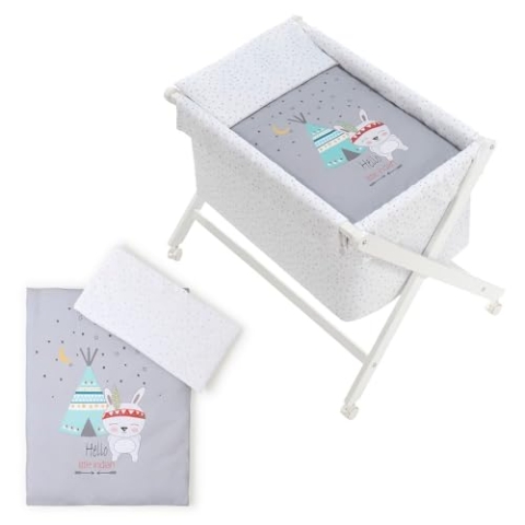 Interbaby 92082-31 Babybett Tipi Oso grau, weiß