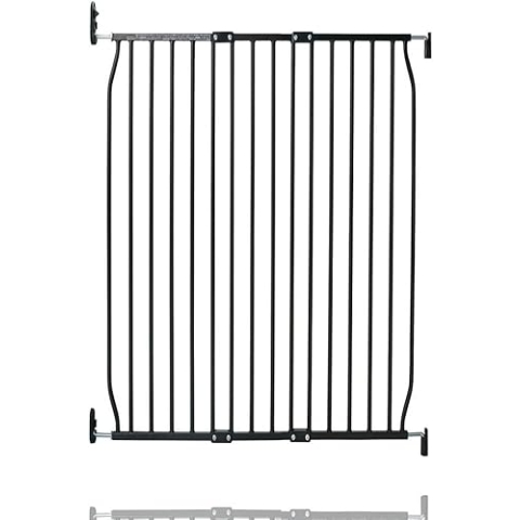 Safetots Extra Hohes Eco Schraubbefestigung Babygitter, Schwarz, 90cm - 100cm, Extra hohes Gitter mit einer Höhe von 100cm, Treppengitter für Babys, Schraubbefestigtes Sicherheitsgitter