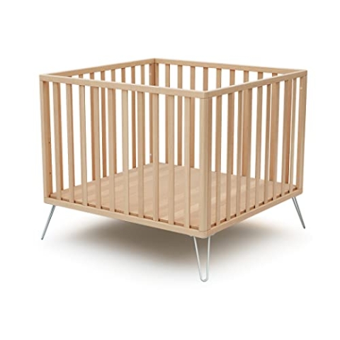 JURABABY - Only Scandicraft Laufstall, 100 x 100 cm, Buche und Stahl