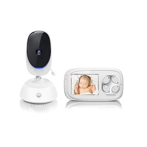 Motorola Baby Comfort 35 Video-Babyphone mit Schwenk- und Zoomfunktion, 2.8 Zoll Farbdisplay, Nachtsicht, 2-Wege-Audio und Temperatursensor, 300m Reichweite, Weiß