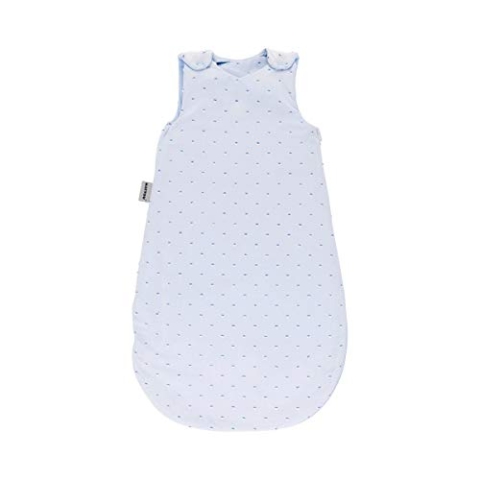 Nattou PURE Ganzjahres-Schlafsack aus 100% Baumwolle mit Reißverschluss und Druckknöpfen, 70cm, Hellblau, 998161