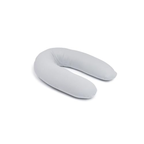 Doomoo Stillkissen Twisty 2-in-1 Pearls Grey - verwandelbar zum Stillen und als Lagerungskissen in der Schwangerschaft, inkl. Bezug aus Bio-Baumwolle, mit feiner EPS-Mikroperlenfüllung, Oeko-TEX®100