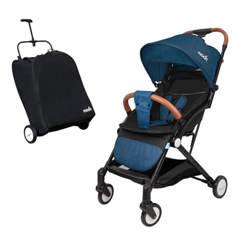 The Moon Brand Ritzi Cabin Stroller - Buggy - Inklusive Reisetasche - Ultra-Kompakt und Automatisch Zusammenklappbar - Dunkelblau