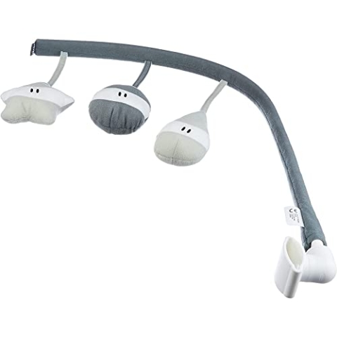 BÉABA, Spielbogen mit Babywippe Up & Down III, 3 Spielzeuge mit unterschiedlichen Funktionen, Vollständig drehbar, Entwicklungsförderung, Ergonomisch, Einfach, Praktisch, Grau