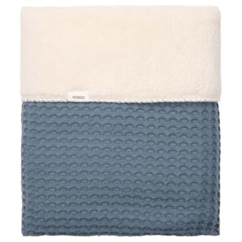 Koeka Babydecke - Ganzjahresdecke - Kuscheldecke - Ür Kinderwagen Und Wiege - Extra Weich - Baumwolle - Abwaschbar - Blau 100X75