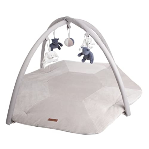 Baby's Only - Spielbogen Sense - Baby Activity-Decke - Mit verschiedene Geräusche - Vintage Blue/Kieselgrau/Weiß