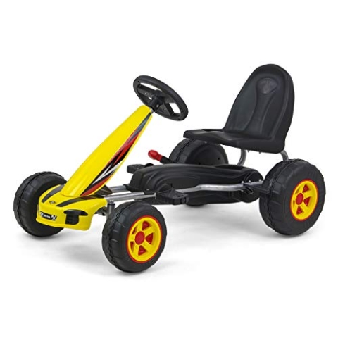 Pedal-Gokart für Kinder Viper Yellow Milly Mally bis 30 kg mit Handbremse