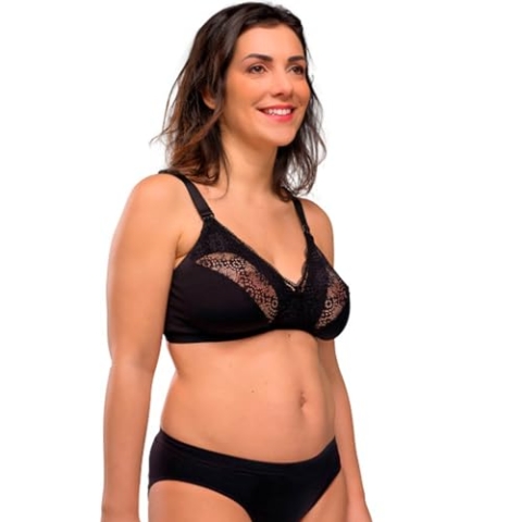 Carriwell New Mum Still BH Sanft wie Seide Recycled schwarz L