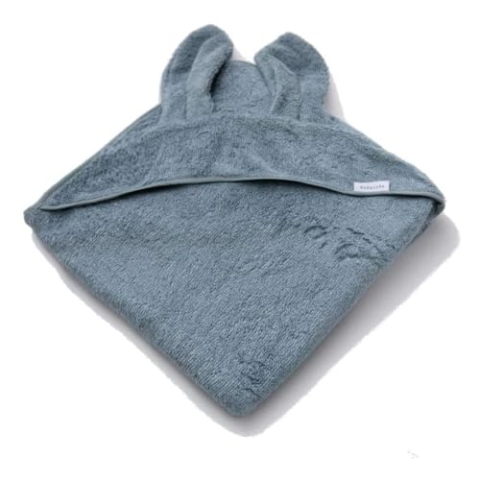 Bamboom Badetuch XL mit Kapuze für Neugeborene, weiche Bio-Bambusfaser, 100 x 100, Badetuch Duo XL, Blau, 2010007-500 g