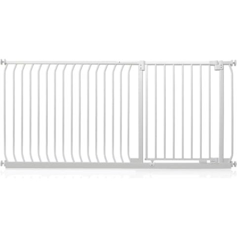 Safetots Elite Sicherheitsschutzgitter, 171cm - 180cm, Mattweiß, Treppenschutzgitter mit Druckmontage, Sicherheitsbarriere, Einfache Installation