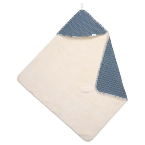Koeka Baby Einschlagdecke - Für Babyschale - Für Wippe - Für Kinderwagen - Ideal Für Unterwegs - Mit Teddy Gefüttert - Oslo - Aus Baumwolle - Abwaschbar - Blau - 100X100 Cm