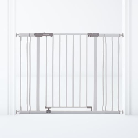 Dreambaby AVA Babygitter, Treppenschutzgitter, passend für Öffnungen 75 cm bis 108 cm, 76 cm hoch, breites Treppenschutzgitter für Hunde und Babys, druckmontiertes Schutzgitter mit Aufstellfunktion,