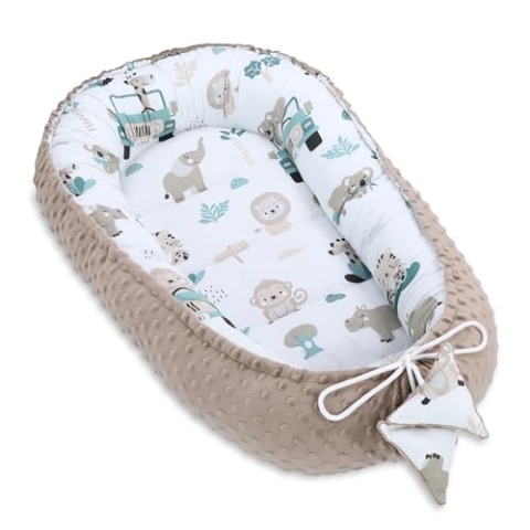 Nestchen Baby - Babynestchen Neugeborene Minky Babynest für Kinderbett Vielseitiges tragbar Nest kuschelnest zubehör für babybett warm Winter coccon Afrika Khaki