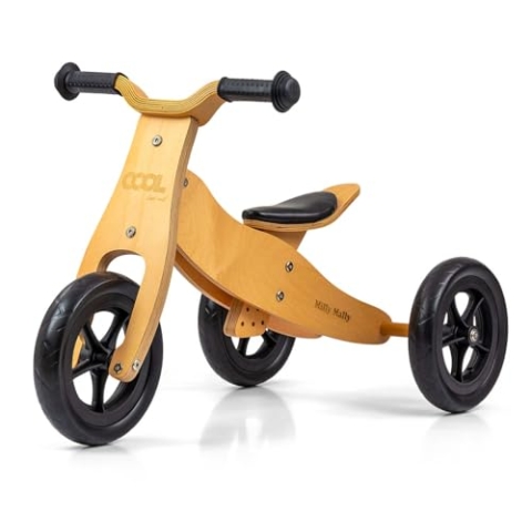 Milly Mally 5901761125221 Ride on 2in1 Cool Natural, braun Dreirad, Laufrad für Kinder
