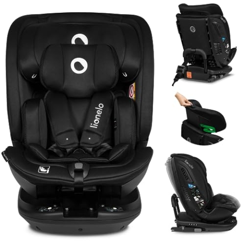 LIONELO Bastiaan RWF Baby- und Kleinkindautositz 0-36 kg von 40–150 cm 360° drehbar ISOFIX-zertifiziert i-Size R129 neuester Standard, Befestigung vorne und hinten, Seitenschutz, voll verstellbar
