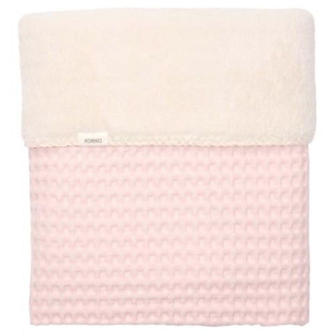 Koeka Kinderbettdecke - Schmusedecke - Kuscheldecke - Mit Teddy Gefuttert - Oslo - Aus Baumwolle - Abwaschbar - Rosa - 100X150 Cm