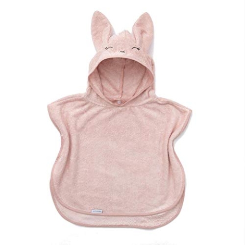 Bamboom Poncho-Bademantel mit Knopfverschluss, weich, aus organischem Bambusfaser, 0-2 Jahre, Badeponcho aus Schaumstoff, Rosa, 1980006-240 g