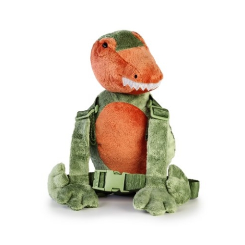 Goldbug Harness Buddy, Sicherheitsrucksack mit Leine für Kinder grün Dinosaurier einheitsgröße