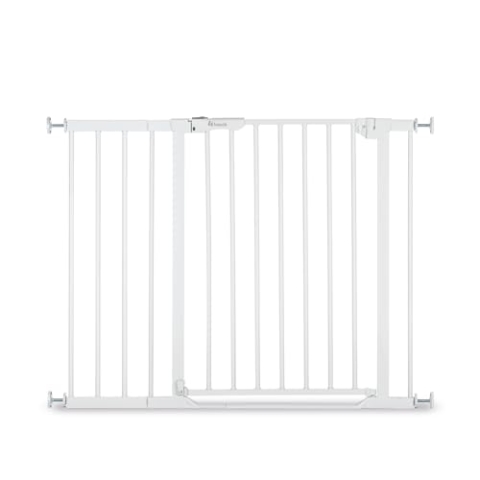 hauck Schutzgitter Treppe & Tür 96–101 cm, Weiß – Kindersicheres Absperrgitter mit flachem Einstieg, Türgitter mit Auto Close, 1 Hand Öffnung, ohne Bohren, nur für Innen