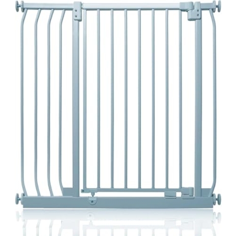 Safetots Extra Hohes Elite Sicherheitsschutzgitter, 89cm - 98cm, Matt Grau, Extra hohe 96.8cm Höhe, Treppenschutzgitter mit Druckmontage, Sicherheitsbarriere, Einfache Installation