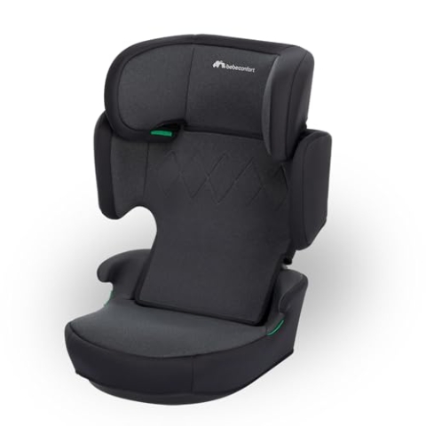 Bebeconfort RoadSafe i-Size, Reboarder Kindersitz, 3,5–12 Jahre (100–150 cm), Kinderautositz Klappbar & Leicht, Gurtinstallation, 14 Kopfstützenpositionen, Gepolsterter Sitz, Tinted Black
