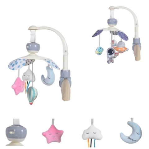 Cangaroo Musik Mobile Moonlight Melodien Plüschfiguren Universallklemme faltbar, Farbe:rosa