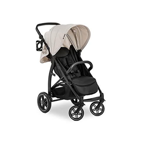 hauck Buggy Rapid 4D für Kinder ab Geburt bis 22 kg mit Liegefunktion, Gummireifen, Getränkehalter, UPF 50+, Klein Zusammenklappbar, XL Korb bis 3 kg (Classic Beige)