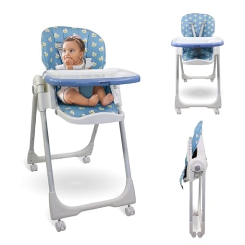 Mobiclinic® kids, Hochstuhl für babys, Faltbar, Umwandelbar in kleinkinder, Simba, Gurt mit 5 fixpunkten, Räder bremsen, Abnehmbares tablett, Textilien abnehmbar und waschbar