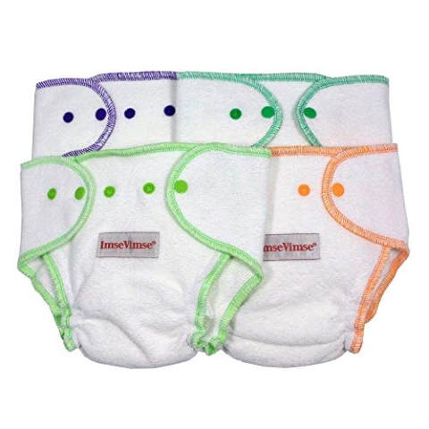 ImseVimse Babywindel OneSize mit Druckknöpfen kbA-Frottee, 4 Stück, OneSize newborn, 2 - 5kg